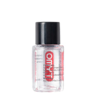 Close-up front view of a single 5ml travel-size TYMO Treatment Hair Oil bottle with a black cap and clear container.