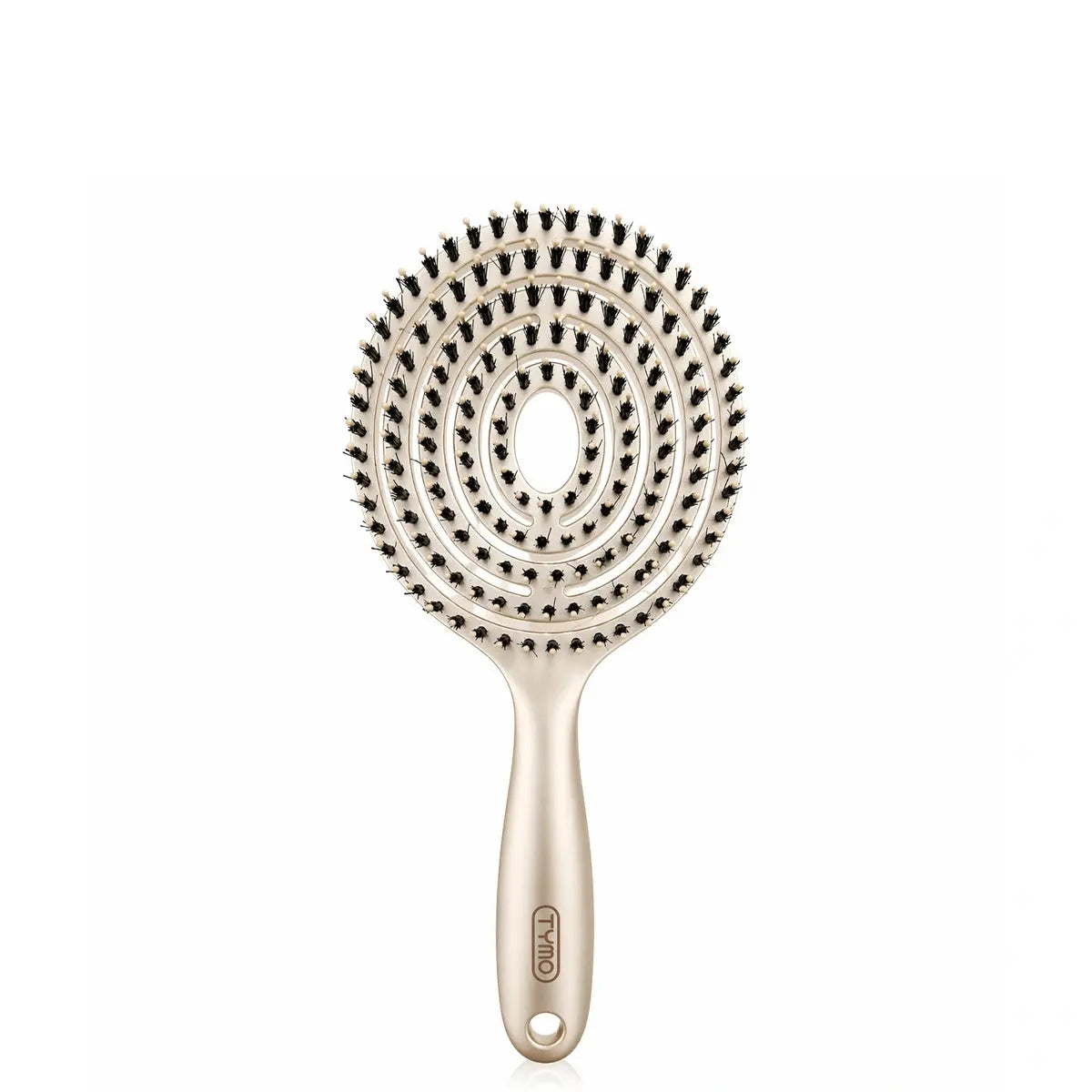 TYMO RootLift Brush round volumizing hair brush in champagne gold with a spiral vented design for maximum root lift