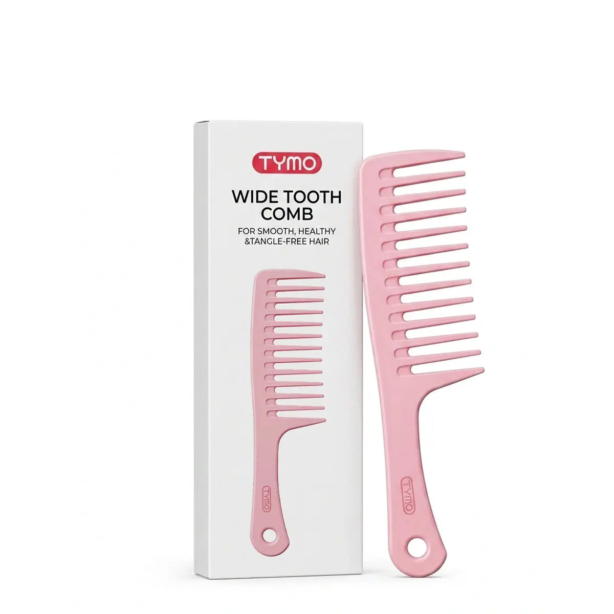 TYMO LooseWave Comb displayed next to its official white product packaging box