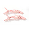 Pair of pink TYMO Alligator Sectioning Clips featuring flexible double-hinged joints and ergonomic anti-slip serrated teeth for secure grip