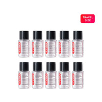 Set of 10 travel-size TYMO Smoothing & Nourishing Hair Oil mini bottles, 5ml each, arranged in two rows against a white background.