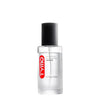 Front view of clear glass bottle containing TYMO Anti-thermal Hair Oil (2.7 fl.oz/80mL) with black cap and red TYMO logo.