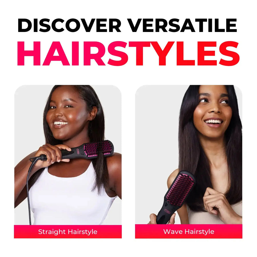 TYMO iONIC hot brush for straightening hair, versatile hairstyles