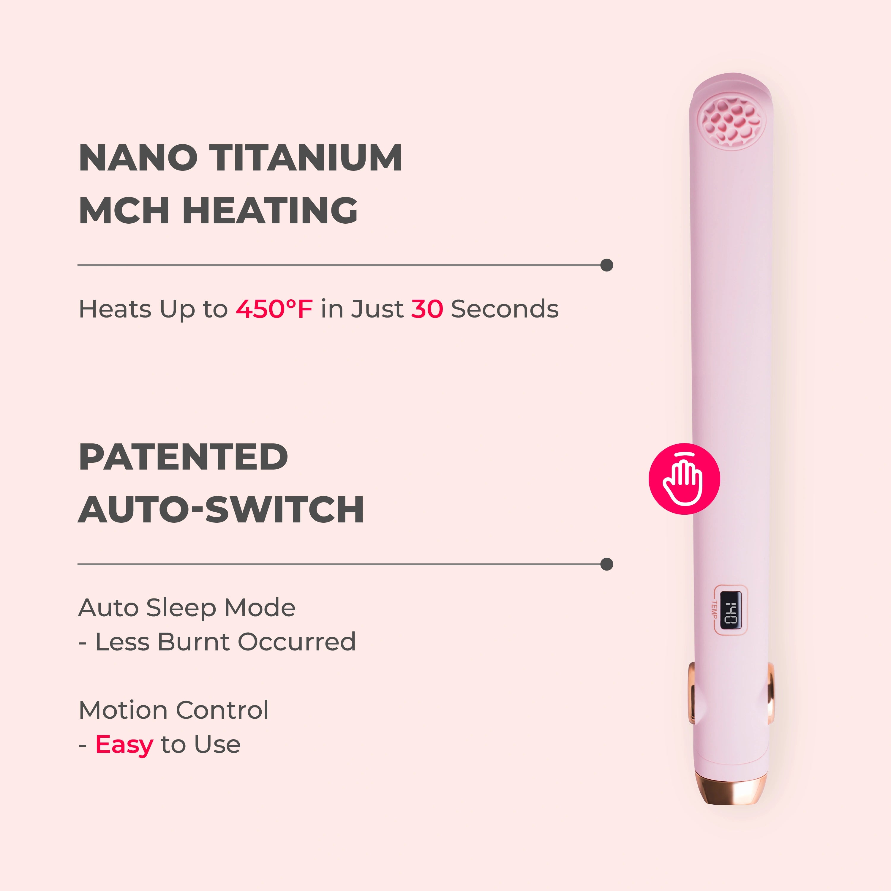 TYMO SWAY nano titanium MCH heating flat iron — fast heat, top rated titanium flat iron.
