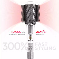 With a powerful 110,000 RPM motor, the TYMO AIREXCEL hair brush dryer delivers impressive 26M/S airflow speed.
