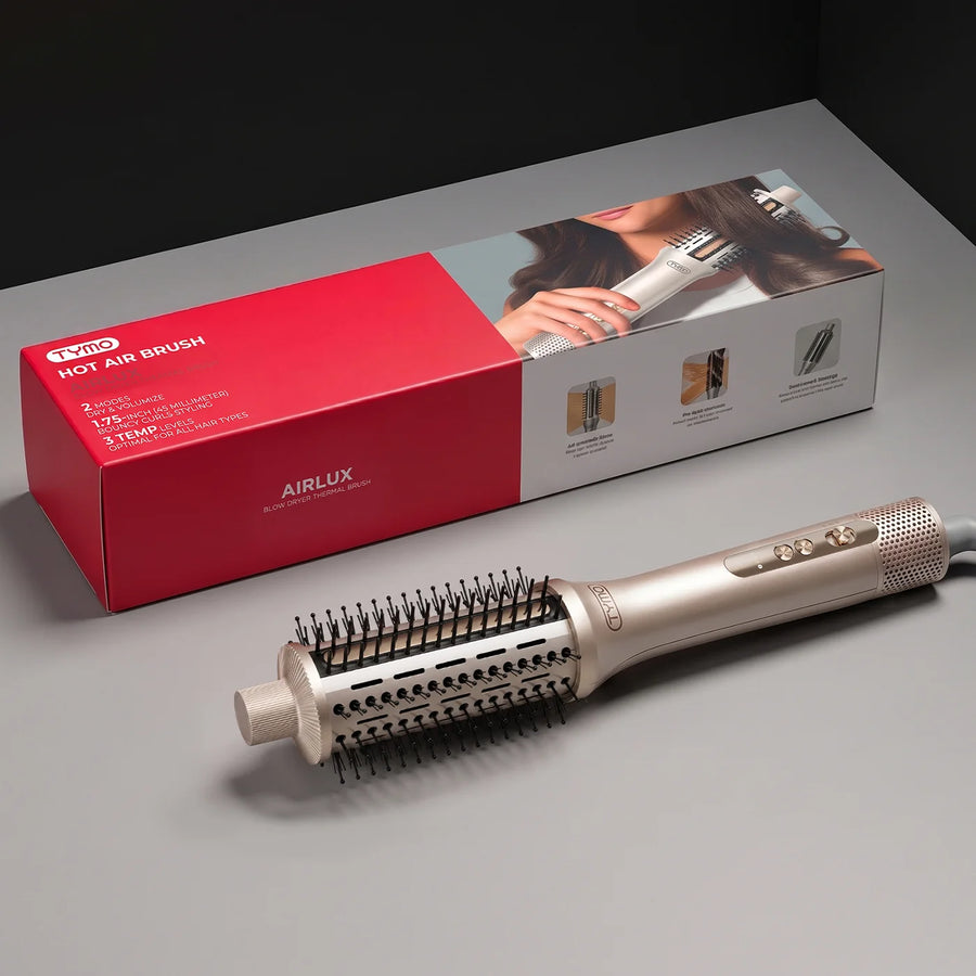 TYMO AIRLUX blow dryer thermal brush packaging