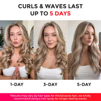 Day 1, Day 3, and Day 5 curl retention comparison after using TYMO CurlPro.