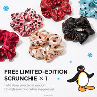 Free limited-edition Pingu satin scrunchie gift with purchase.