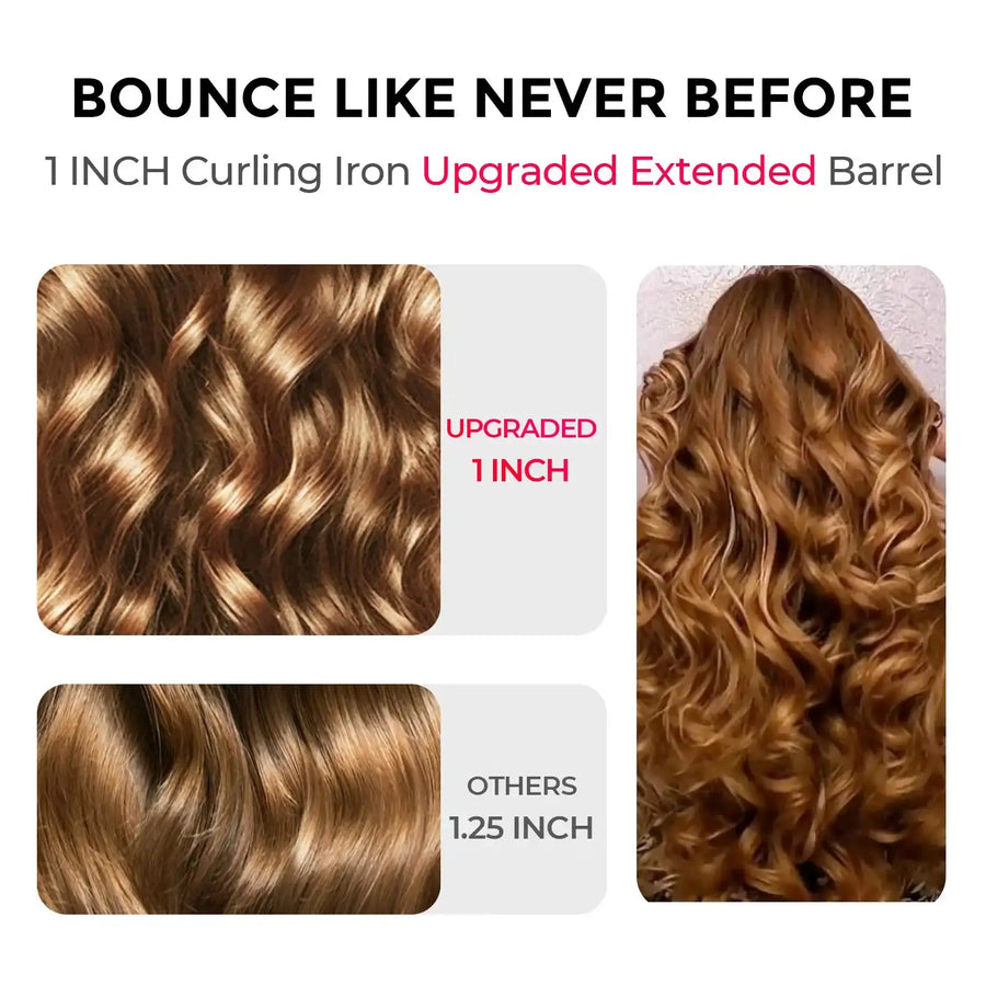 CURLPRO PLUS PINK by TYMO curling wand for long hair with extended barrel.
