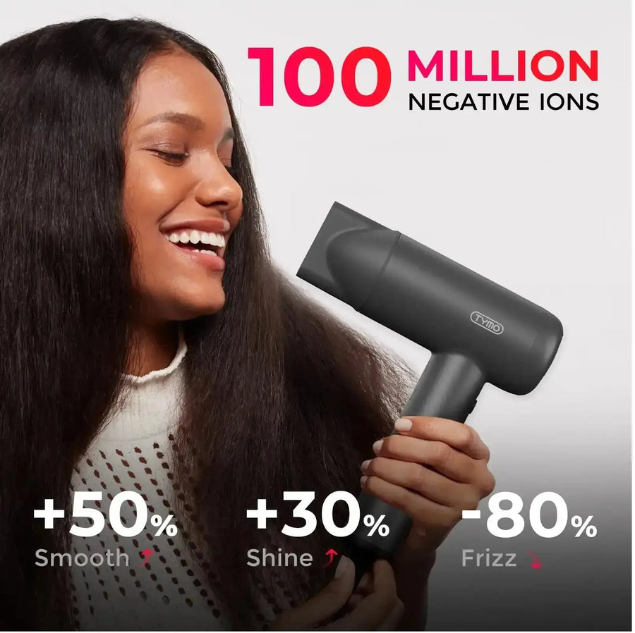 Portable hair dryer TYMO AIRHYPE LITE, a dyson alternative hair dryer with 100 million negative ions.